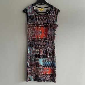 Aaron Ashe Geometric Patterned Sleeveless Dress Sz. XS